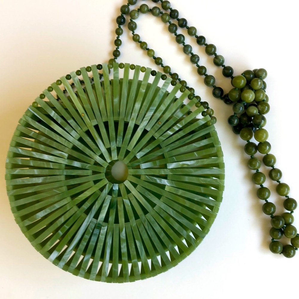 Cult Gaia green 8” shoulder PVC bag - excellent